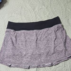 Lululemon Grey Athletic Skort - 10 Sport Skirt End Short Under Check Pictu